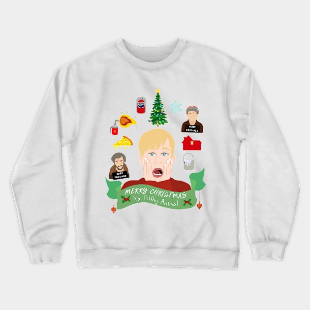 Merry Christmas Home Alone Crewneck Sweatshirt by rachaelthegreat